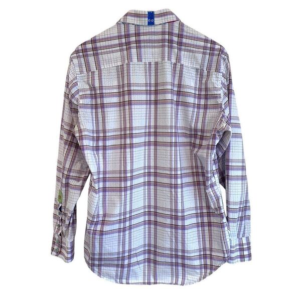 Robert Graham X Men's Long Sleeve Button Front Flip Cuff Shirt Size Medium Plaid - Picture 2 of 7